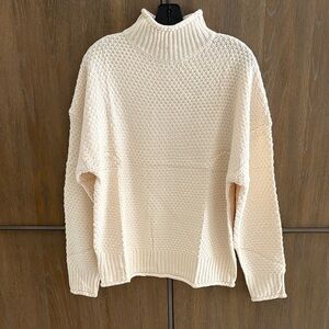 Elegant Cream Turtleneck Sweater for Women